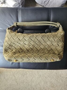 Woven Olive Green Bag